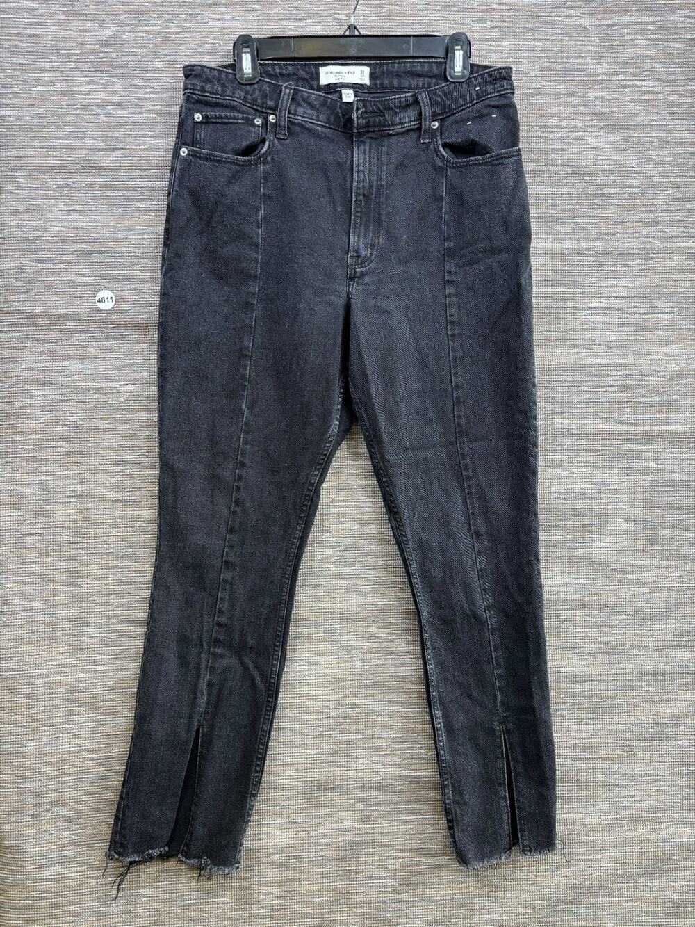 Abercrombie & Fitch The Skinny High Rise Jeans Womens Size 12S Black Curve Love